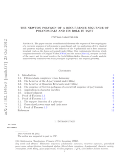 The Newton Polygon of a Recurrence Sequence of Polynomials and Its