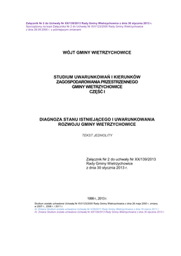 Wójt Gminy Wietrzychowice Studium Uwarunkowań I