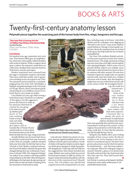 Twenty-First-Century Anatomy Lesson Polymath Pieces Together the Surprising Past of the Human Body from Fins, Wings, Hangovers and Hiccups