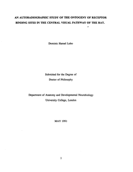 An Autoradiographic Study of the Ontogeny of Receptor