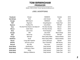 Tom Birmingham Producer