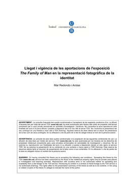 Llegat I Vigència De Les Aportacions De L'exposició the Family of Man En La Representació Fotogràfica De La Identitat