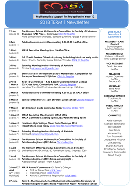 The Mathematical Association of South Australia