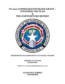 Fy 2021 Consolidated Block Grant – Intended Use Plan & Pre