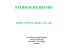 Stereochemistry