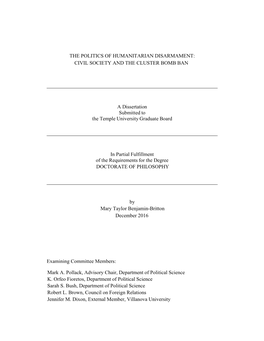 A Dissertation Submitted to the Temple University Graduate Board