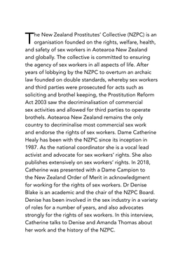 Catherine Healey, Sex Workers' Rights in Aotearoa New Zealand