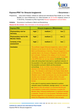 Strauzia Longipennis – Occurrence –