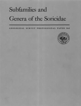 Subfamilies and Genera of the Soricidae