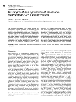 Development and Application of Replication-Incompetent HSV-1