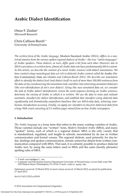 Arabic Dialect Identification