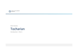 Tocharian Introduction – Part 1 WHERE?