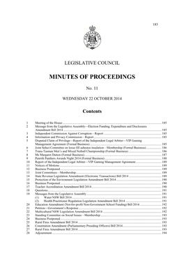 Minutes of Proceedings