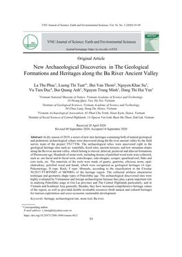 New Archaeological Discoveries in the Geological Formations and Heritages Along the Ba River Ancient Valley