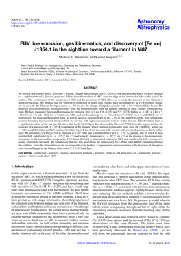 FUV Line Emission, Gas Kinematics, and Discovery of [Fe XXI] Λ1354.1 in the Sightline Toward a Filament In