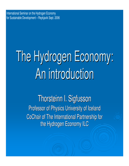 The Hydrogen Economy: an Introduction