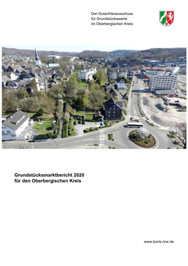 Grundstücksmarktbericht 2020 Für Den Oberbergischen Kreis