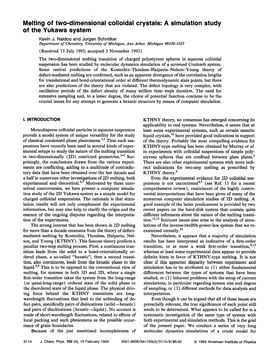 Melting of Two-Dimensional Colloidal Crystals: a Simulation Study of The