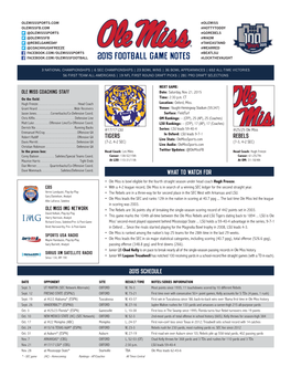 2015 Football Game Notes #Lockthevaught