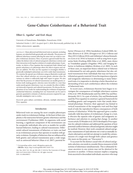 Gene-Culture Coinheritance of a Behavioral Trait