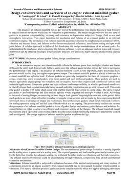 Design Considerations and Overview of an Engine Exhaust Manifold Gasket K