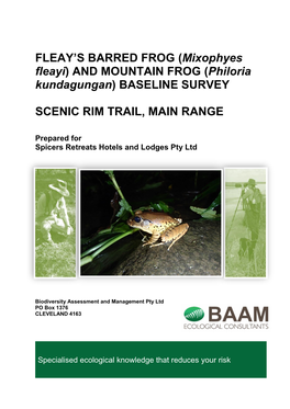 FLEAY's BARRED FROG (Mixophyes Fleayi) and MOUNTAIN FROG