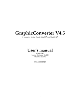 Graphicconverter V4.5 a Converter for the Classic Macos® and Macos X®