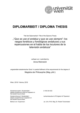 Diplomarbeit / Diploma Thesis