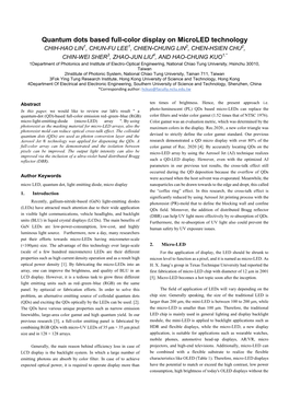 Quantum Dots Based Full-Color Display on Microled Technology