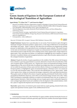 Green Assets of Equines in the European Context of the Ecological Transition of Agriculture