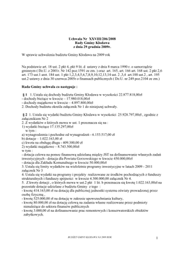 1 Uchwała Nr XXVIII/206/2008 Rady Gminy Kłodawa Z Dnia 29