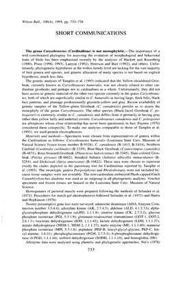 The Genus Caryothraustes (Cardinalinae) Is Not Monophyletic