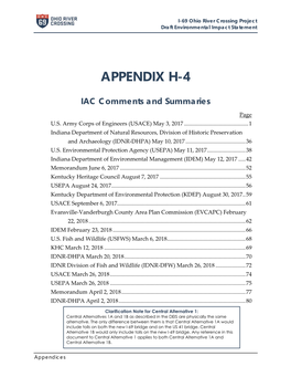 Appendix H-4 – IAC Comments and Summaries