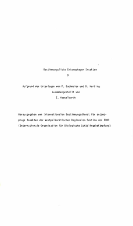 B. Herting Zusammengestellt Van E. Haeselbarth