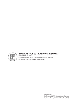 LAAB 2016 Annual Report Summary