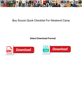 Boy Scouts Quick Checklist for Weekend Camp