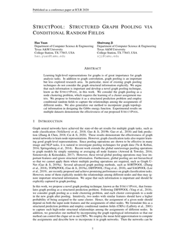 Structured Graph Pooling Via Conditional Random Fields