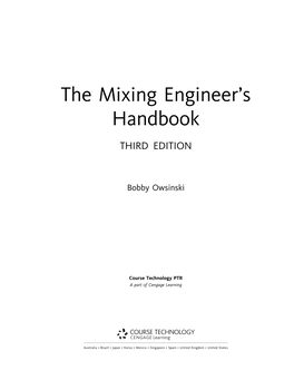 The Mixing Engineer's Handbook