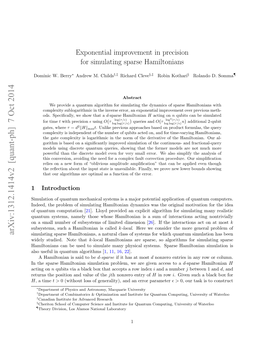 Exponential Improvement in Precision for Simulating Sparse Hamiltonians