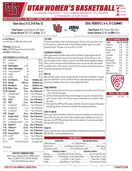 Utah Women's Basketball Page 1/1 Combined Team Statistics As of Nov 30, 2019 GAME 8: UTAH Vs