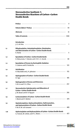 Stereoselective Synthesis 1 : Stereoselective Reactions of Carbon—Carbon Double Bonds