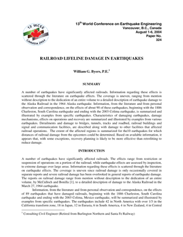 Railroad Lifeline Damage in Earthquakes