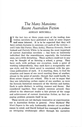 Recent Australian Fiction ADRIAN MITCHELL