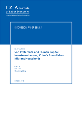 Son Preference and Human Capital Investment Among China's Rural