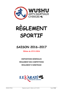 Règlement Sportif