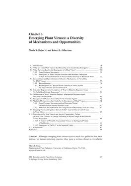 Emerging Plant Viruses: a Diversity of Mechanisms and Opportunities