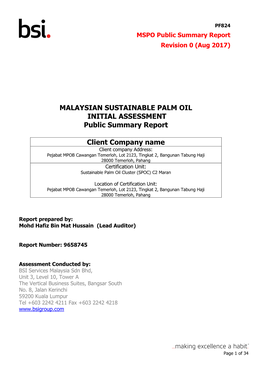 Sustainable Palm Oil Cluster Maran (C2)