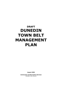 Dunedin Town Belt Management Plan