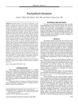 Psoriasiform Keratosis Sarah N