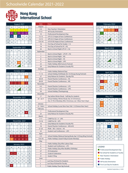 Schoolwide Calendar 2020-2021 (Updated March 2021)